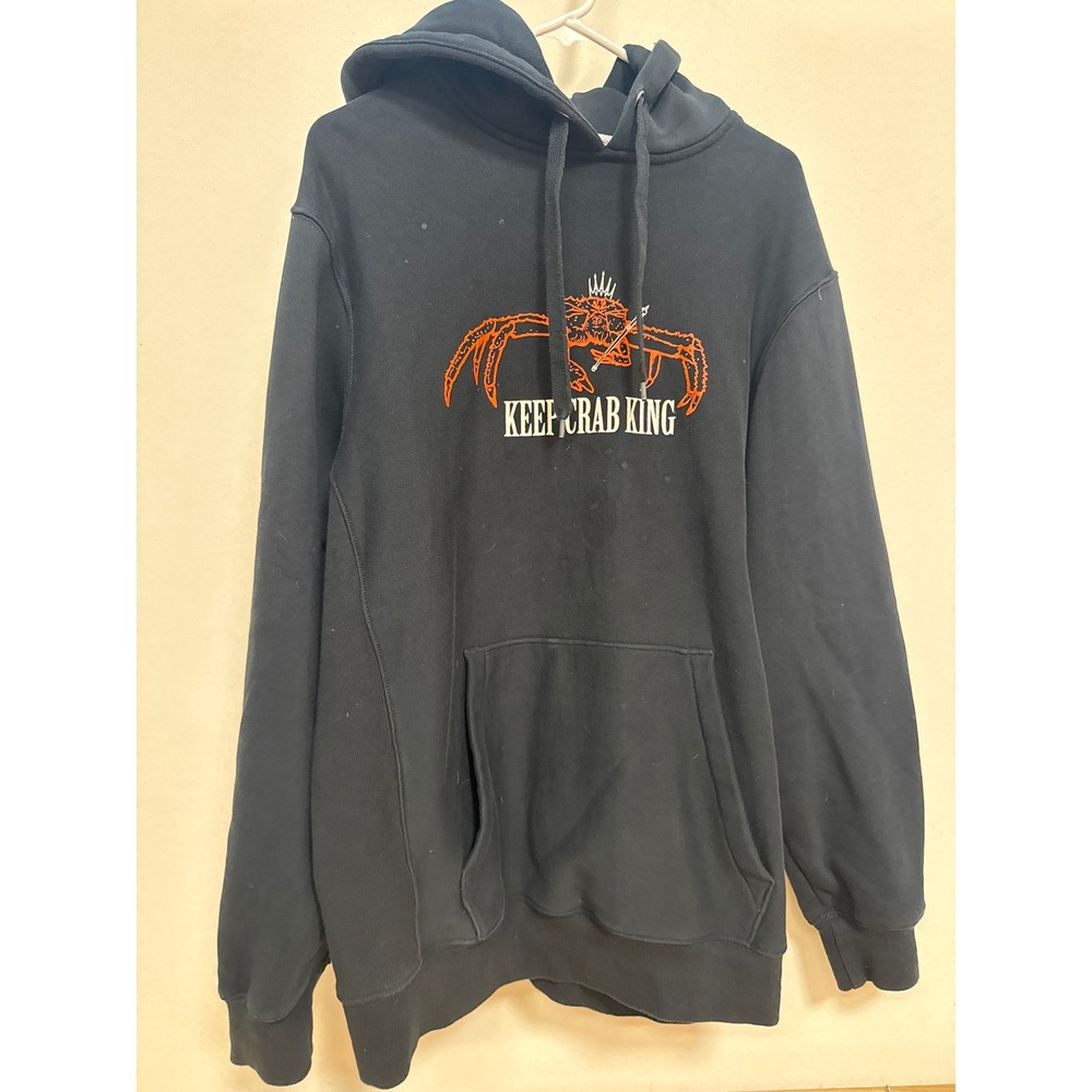 Sport-Tek Black Keep Crab King Graphic Hoodie Mens XL Orange Crab Pullover
